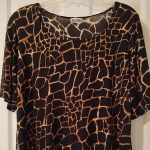 Western Connection Animal Print Blouse 3X